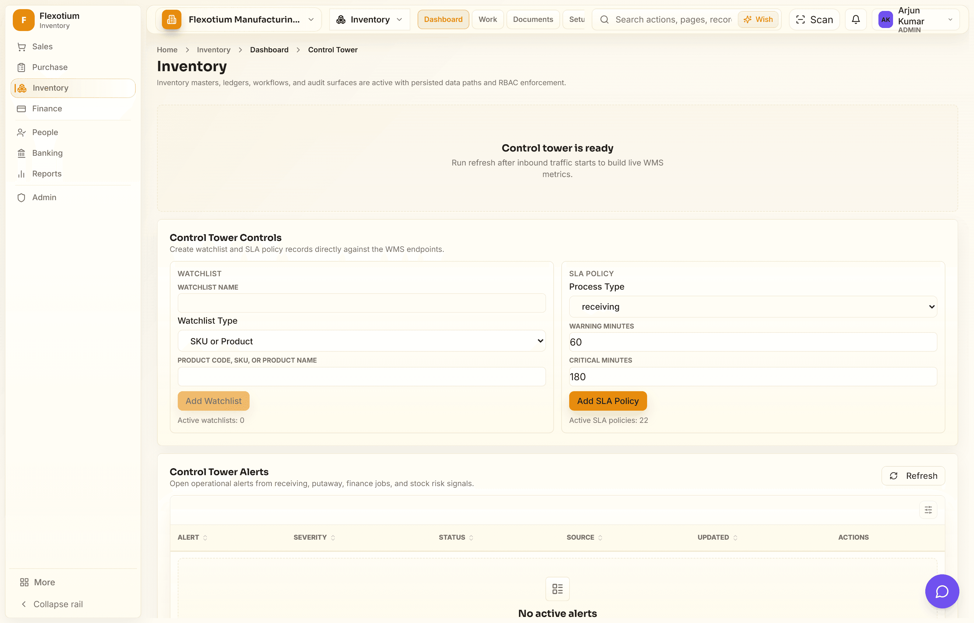 FlexotiumERP inventory control tower