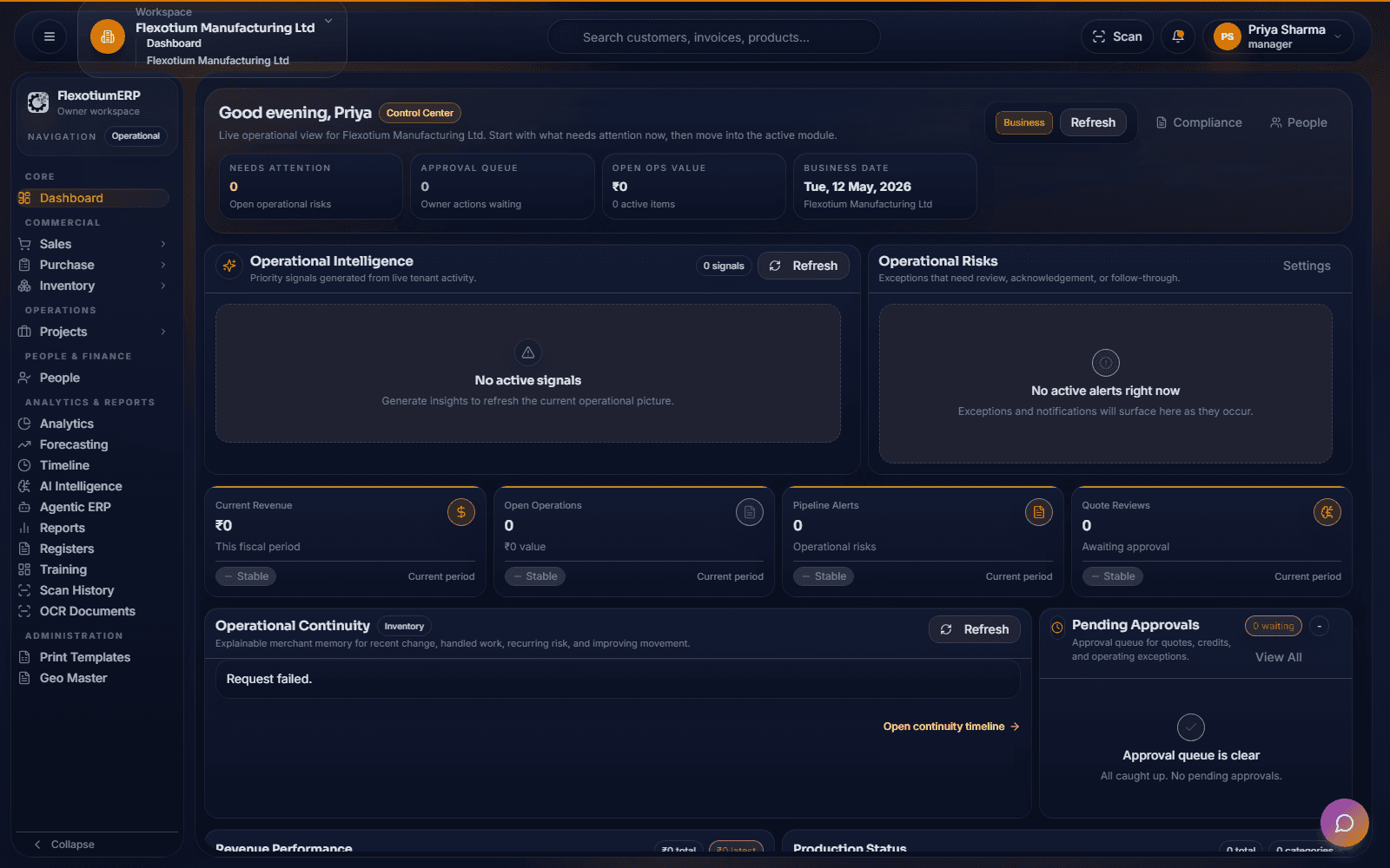 FlexotiumERP analytics control centre